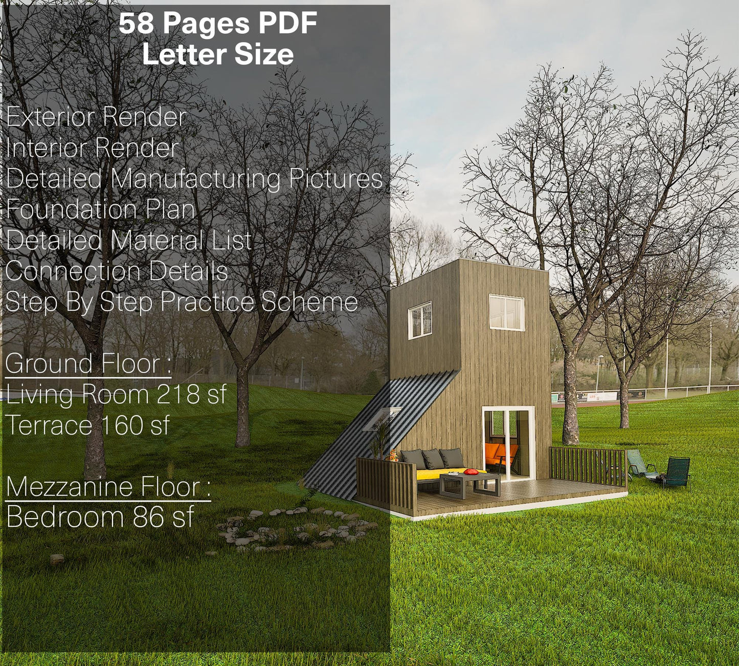 Modular Tiny House Plan, Cube Cabin Plans, Changeable & Expandable Tiny House Plan, Easy to Build House Plans, Two Storey House Plan, Vacation TinyHouse, Vacation Cabin Plans, Modular Cabin, Custom Cabin, Customizable Tiny House, Customizable Cabin