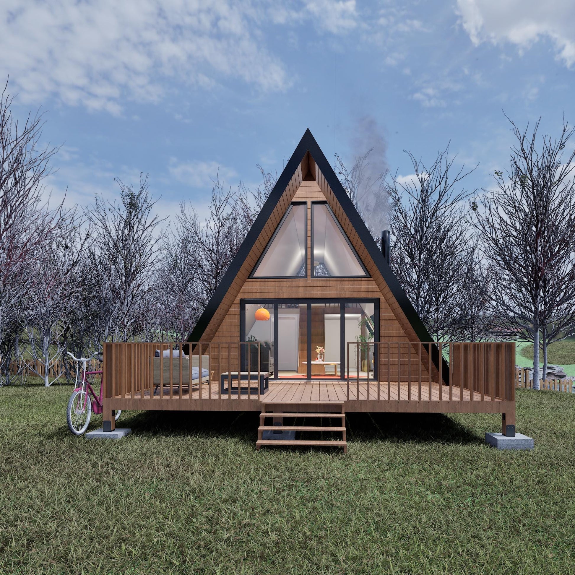 Modern A-Frame Tiny House Plan, A Frame Cabin Plans, Modern A-Frame House Plan | Custom A-Frame Cabin Plans for Tinyhouse Living, A Frame Tiny House Plan, Blueprint pdf plan, Aframe House, Small House Plan, Modern Cabin Plan, Modern A Frame Tiny